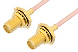 SMA Female Bulkhead to SMA Female Bulkhead Cable 12 Inch Length Using RG405 Coax