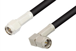 SMA Male to SMA Male Right Angle Cable 6 Inch Length Using RG58 Coax