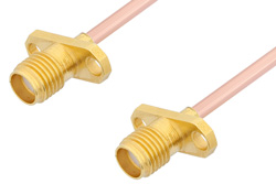 SMA Female 2 Hole Flange to SMA Female 2 Hole Flange Cable 60 Inch Length Using RG405 Coax, RoHS