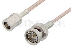 75 Ohm SMB Plug to 75 Ohm BNC Male Cable 36 Inch Length Using 75 Ohm RG179 Coax, RoHS