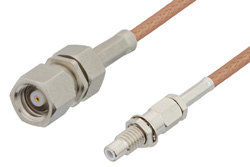 SMC Plug to SMC Jack Bulkhead Cable 60 Inch Length Using RG178 Coax