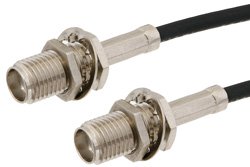 SMA Female Bulkhead to SMA Female Bulkhead Cable 48 Inch Length Using RG174 Coax