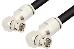 75 Ohm BNC Male Right Angle to 75 Ohm BNC Male Right Angle Cable 24 Inch Length Using 75 Ohm RG11 Coax, RoHS