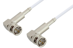75 Ohm BNC Male Right Angle to 75 Ohm BNC Male Right Angle Cable 24 Inch Length Using 75 Ohm RG187 Coax, RoHS