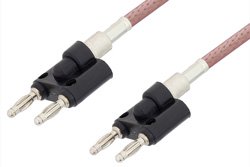 Banana Plug to Banana Plug Cable 48 Inch Length Using RG142 Coax
