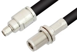 SMA Male to N Female Bulkhead Cable 48 Inch Length Using RG214 Coax