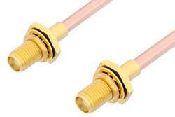 SMA Female Bulkhead to SMA Female Bulkhead Cable Using RG402 Coax, RoHS