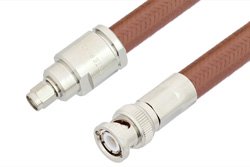 SMA Male to BNC Male Cable 48 Inch Length Using RG393 Coax, RoHS