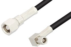 SMC Plug to SMC Plug Right Angle Cable 48 Inch Length Using RG174 Coax