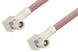 SMC Plug Right Angle to SMC Plug Right Angle Cable 24 Inch Length Using RG142 Coax, RoHS