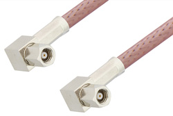 SMC Plug Right Angle to SMC Plug Right Angle Cable 60 Inch Length Using RG142 Coax, RoHS