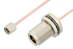 SMA Male to N Female Bulkhead Cable 18 Inch Length Using RG405 Coax