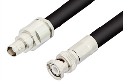 BNC Male to BNC Female Cable 60 Inch Length Using RG214 Coax, RoHS
