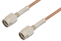 SSMA Male to SSMA Male Cable 12 Inch Length Using RG178 Coax, RoHS