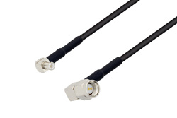 MCX Plug Right Angle to SMA Male Right Angle Cable 24 Inch Length Using RG174 Coax with HeatShrink