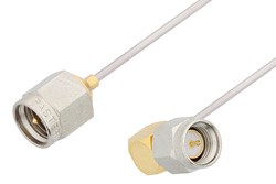 SMA Male to SMA Male Right Angle Cable 18 Inch Length Using PE-SR047AL Coax