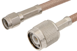 SMA Male to TNC Male Cable 60 Inch Length Using RG400 Coax, RoHS