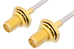 SMA Female Bulkhead to SMA Female Bulkhead Cable 24 Inch Length Using PE-SR405AL Coax