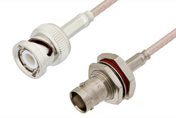 BNC Male to BNC Female Bulkhead Cable 48 Inch Length Using 75 Ohm RG179 Coax