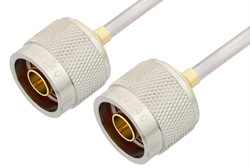 N Male to N Male Cable 6 Inch Length Using PE-SR402AL Coax, LF Solder