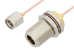SMA Male to N Female Bulkhead Cable 60 Inch Length Using PE-047SR Coax