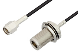 SMA Male to N Female Bulkhead Cable Using RG174 Coax, RoHS
