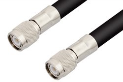 TNC Male to TNC Male Cable 12 Inch Length Using RG8 Coax, RoHS