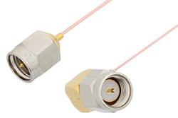 SMA Male to SMA Male Right Angle Cable 24 Inch Length Using PE-020SR Coax