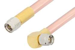 SMA Male to SMA Male Right Angle Cable 12 Inch Length Using RG401 Coax