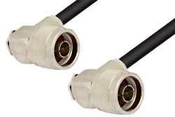 N Male Right Angle to N Male Right Angle Cable 24 Inch Length Using RG174 Coax, RoHS