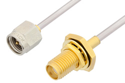 SMA Male to SMA Female Bulkhead Cable 6 Inch Length Using PE-SR405AL Coax