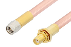 SMA Male to SMA Female Bulkhead Cable 36 Inch Length Using RG401 Coax