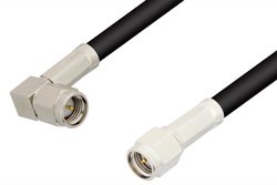 SMA Male to SMA Male Right Angle Cable 36 Inch Length Using RG223 Coax