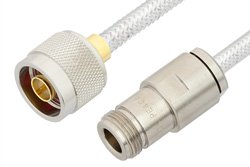 N Male to N Female Cable 12 Inch Length Using PE-SR401FL Coax