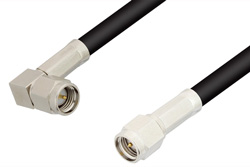 SMA Male to SMA Male Right Angle Cable 36 Inch Length Using RG223 Coax, RoHS