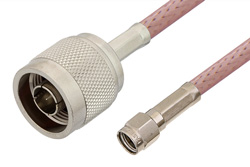 Reverse Polarity SMA Male to N Male Cable 72 Inch Length Using RG142 Coax, RoHS