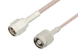 SMA Male to Reverse Polarity TNC Male Cable 12 Inch Length Using RG316 Coax, RoHS