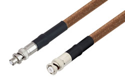 MHV Male to SHV Plug Cable 60 Inch Length Using RG225 Coax , LF Solder