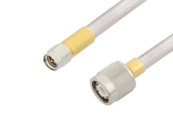 SMA Male to TNC Male Cable 48 Inch Length Using PE-SR401AL Coax , LF Solder