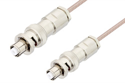 SHV Plug to SHV Plug Cable 12 Inch Length Using RG316 Coax, RoHS