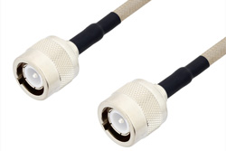 C Male to C Male Cable 24 Inch Length Using RG141 Coax , LF Solder