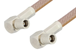 SMB Plug Right Angle to SMB Plug Right Angle Cable 60 Inch Length Using RG400 Coax, RoHS