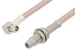 SMC Plug Right Angle to SMC Jack Bulkhead Cable 72 Inch Length Using RG316 Coax, RoHS