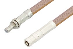 SMB Plug to SMB Jack Bulkhead Cable 24 Inch Length Using RG400 Coax