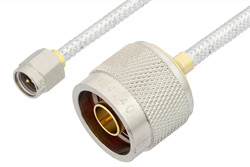 SMA Male to N Male Cable 18 Inch Length Using PE-SR402FL Coax, LF Solder