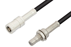 SMB Plug to SMB Jack Bulkhead Cable 72 Inch Length Using PE-B100 Coax
