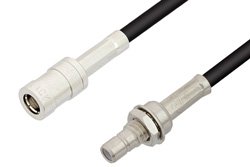 SMB Plug to SMB Jack Bulkhead Cable Using PE-B100 Coax