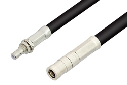 SMB Plug to SMB Jack Bulkhead Cable 36 Inch Length Using RG58 Coax, RoHS