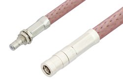 SMB Plug to SMB Jack Bulkhead Cable Using RG142 Coax, RoHS