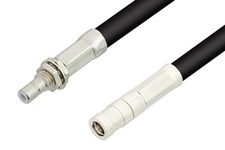 SMB Plug to SMB Jack Bulkhead Cable 60 Inch Length Using RG223 Coax